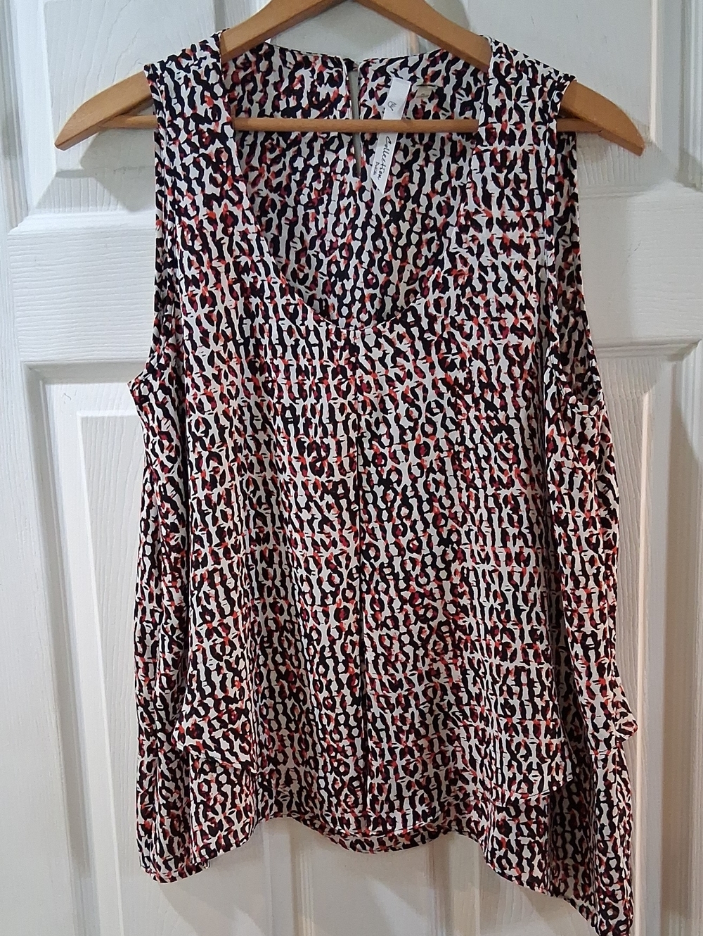 NY Collection Sleeveless Cold-Shoulder Tank Top - Red Black White